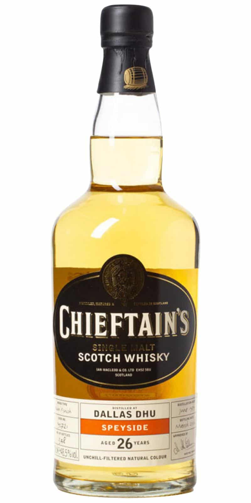Speyside, Chieftain's Dallas DHU 26års 48,5% 70cl.